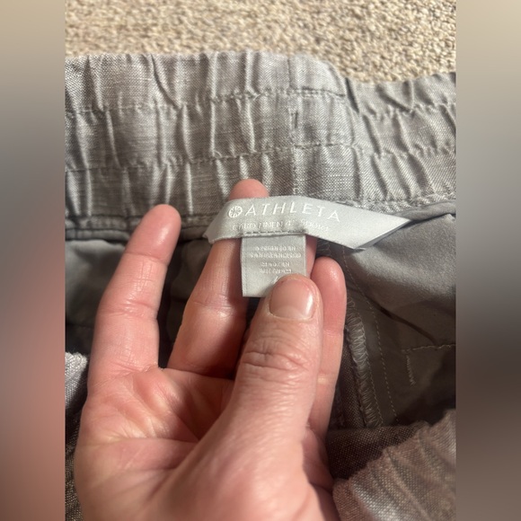 Athleta Womens 6 Cabo Linen 4" Short Pull On Wide Waist Band Stretch Drawstring - Picture 7 of 12